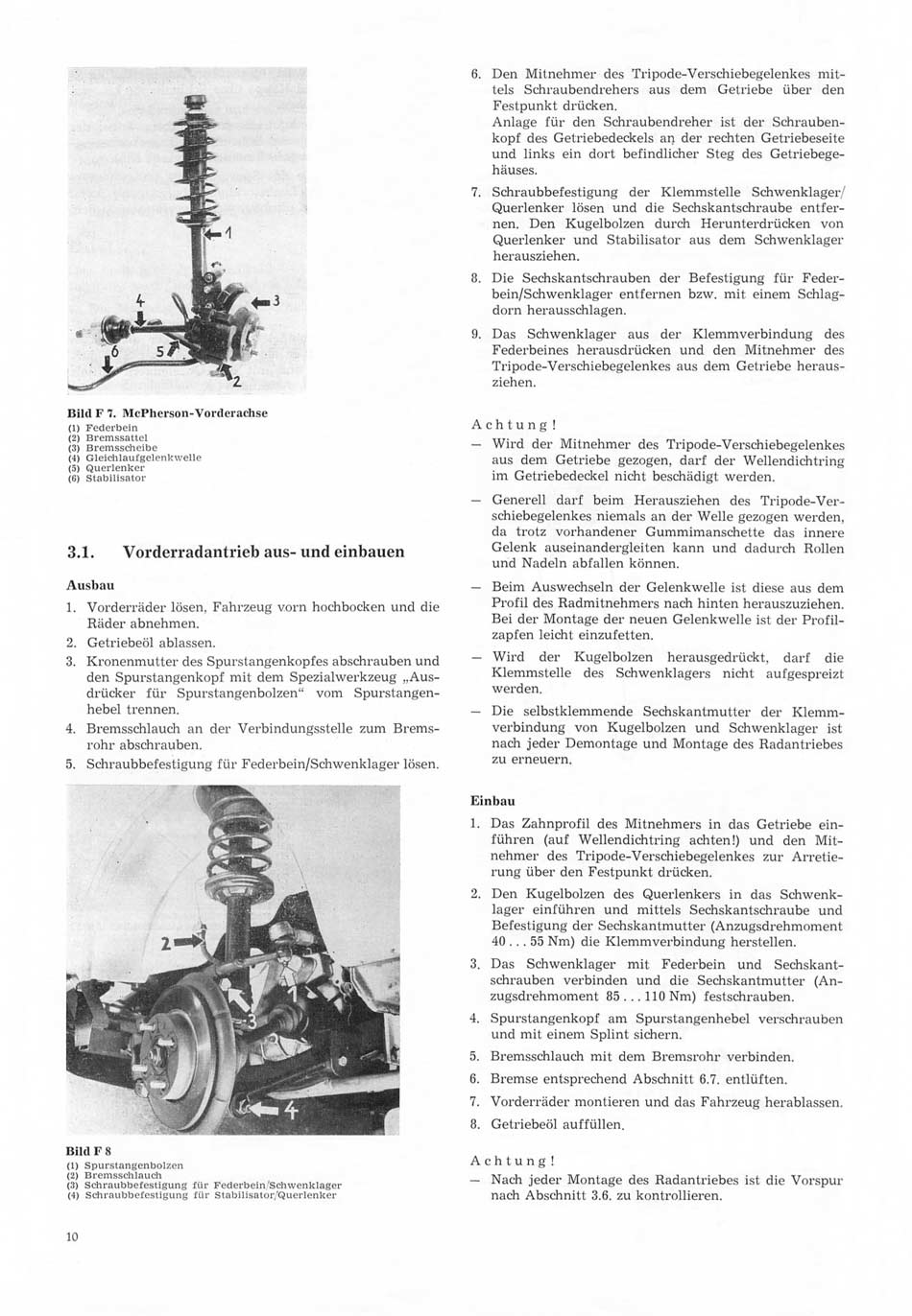 Reparaturanleitung für den Trabant 1.1 - Fahrgestell