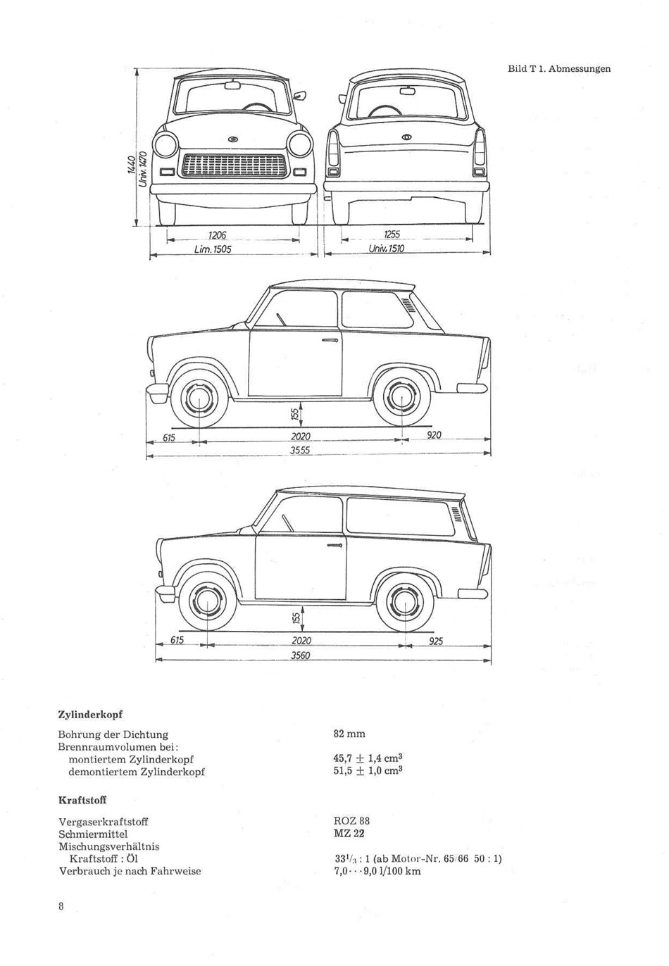 Reparaturhandbuch für Personenkraftwagen "Trabant 601"
