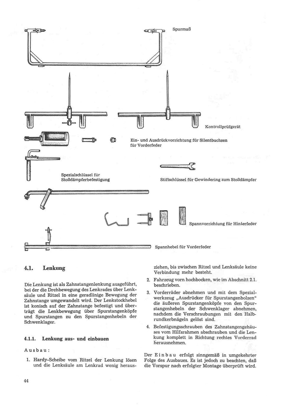 Reparaturhandbuch für Personenkraftwagen "Trabant 601"