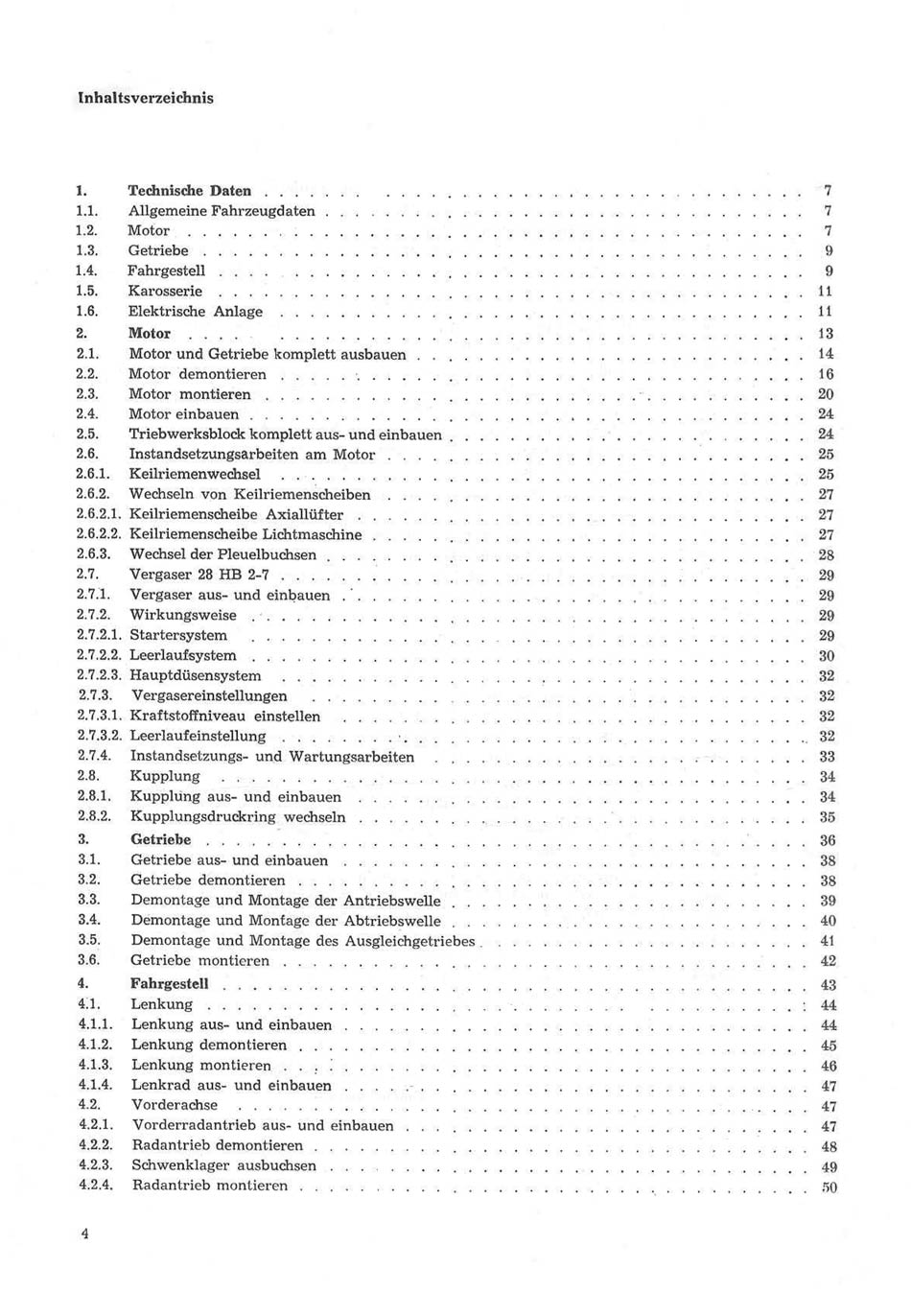 Reparaturhandbuch für Personenkraftwagen "Trabant 601"