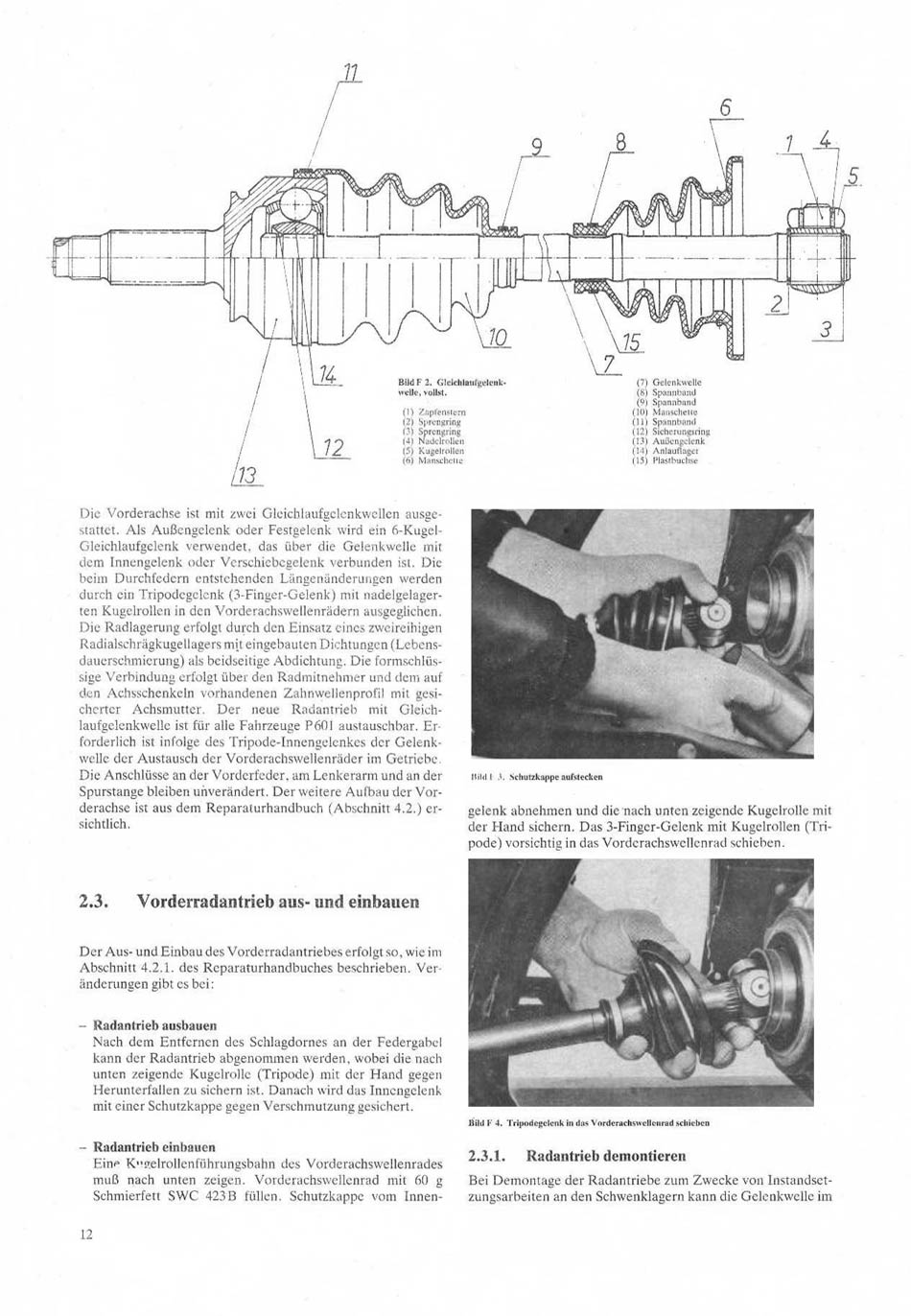 Reparaturhandbuch Weiterentwicklung Personenkraftwagen "Trabant 601"